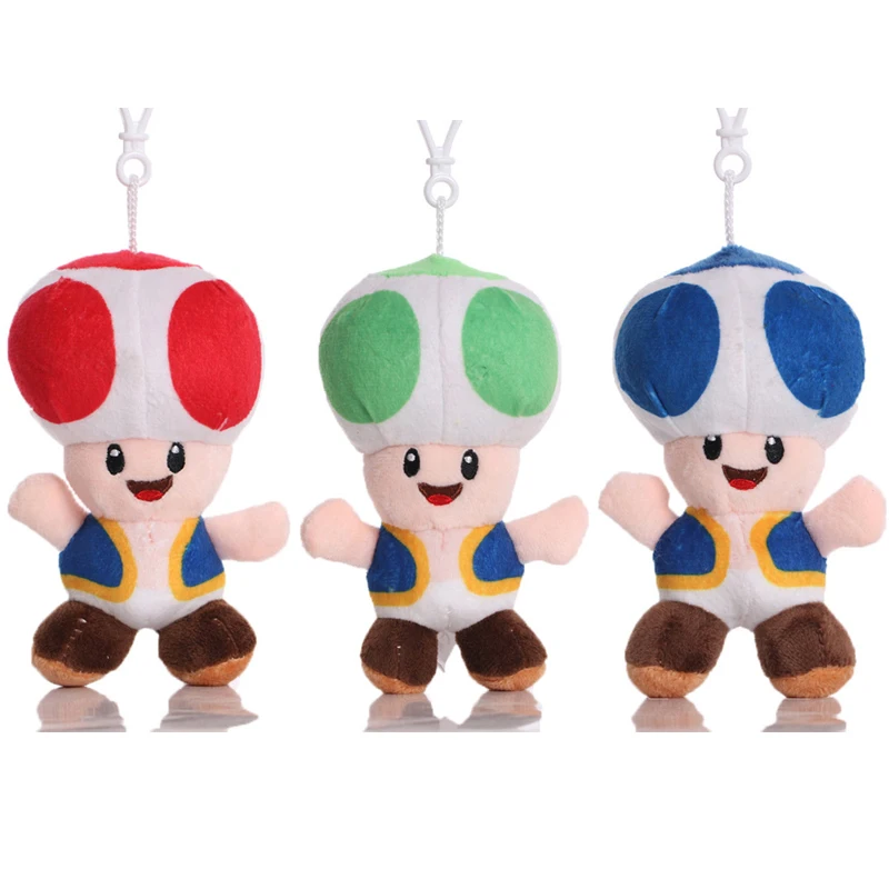 13cm Captain Toad Plush Pendant Keychain Toys Game Mushroom Man Toad Plush Soft Stuffed Toy Doll Gifts for Children Kids