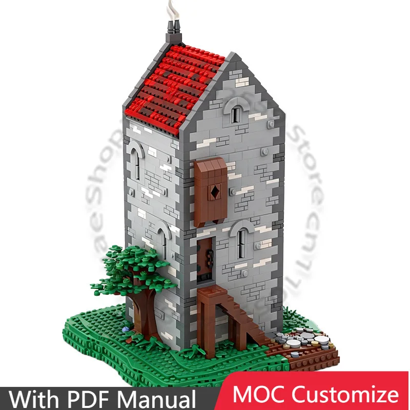 2896 قطعة من سلسلة بيت البرج الإنشائي pt. مجموعة بناء معيارية قابلة للتخصيص بتصميم إبداعي يمكنك صنعها بنفسك، هدية لعبة للأولاد في المناسبات