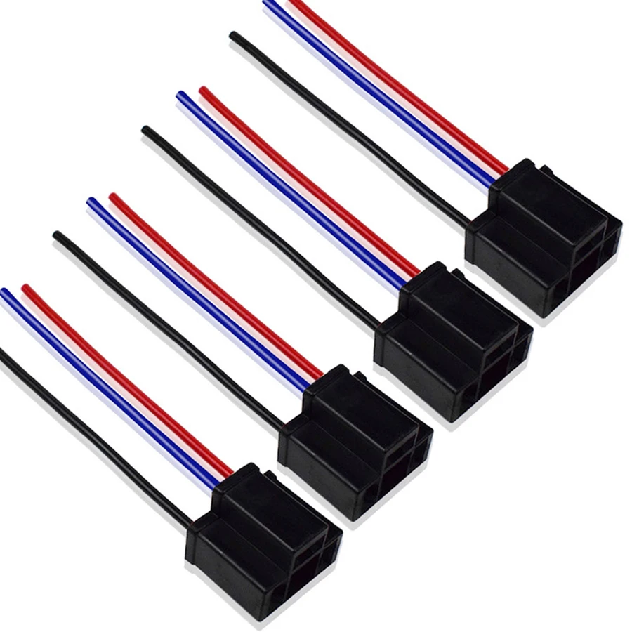 Adaptador de soquete da lâmpada NHAUTP, cablagem, conector macho fêmea, cabo de extensão, 9003 HB2, 4pcs