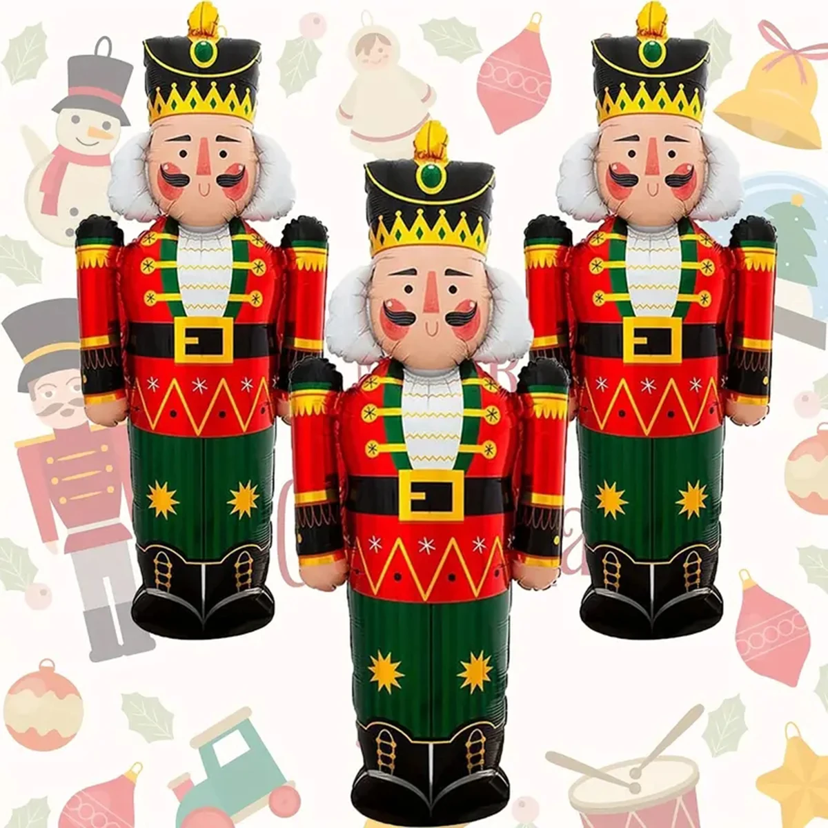 2pcs Christmas Balloons 102*49cm Nutcracker Soldier Foil Balloon Christmas Holiday Birthday Party Decoration Supplies Balloon