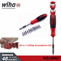 Wiha 40907 26-in-1 LiftUp Screwdriver Set, Magazine Bit Holder, Phillips 1-pointer Multifunction Screwdriver Home Use Set