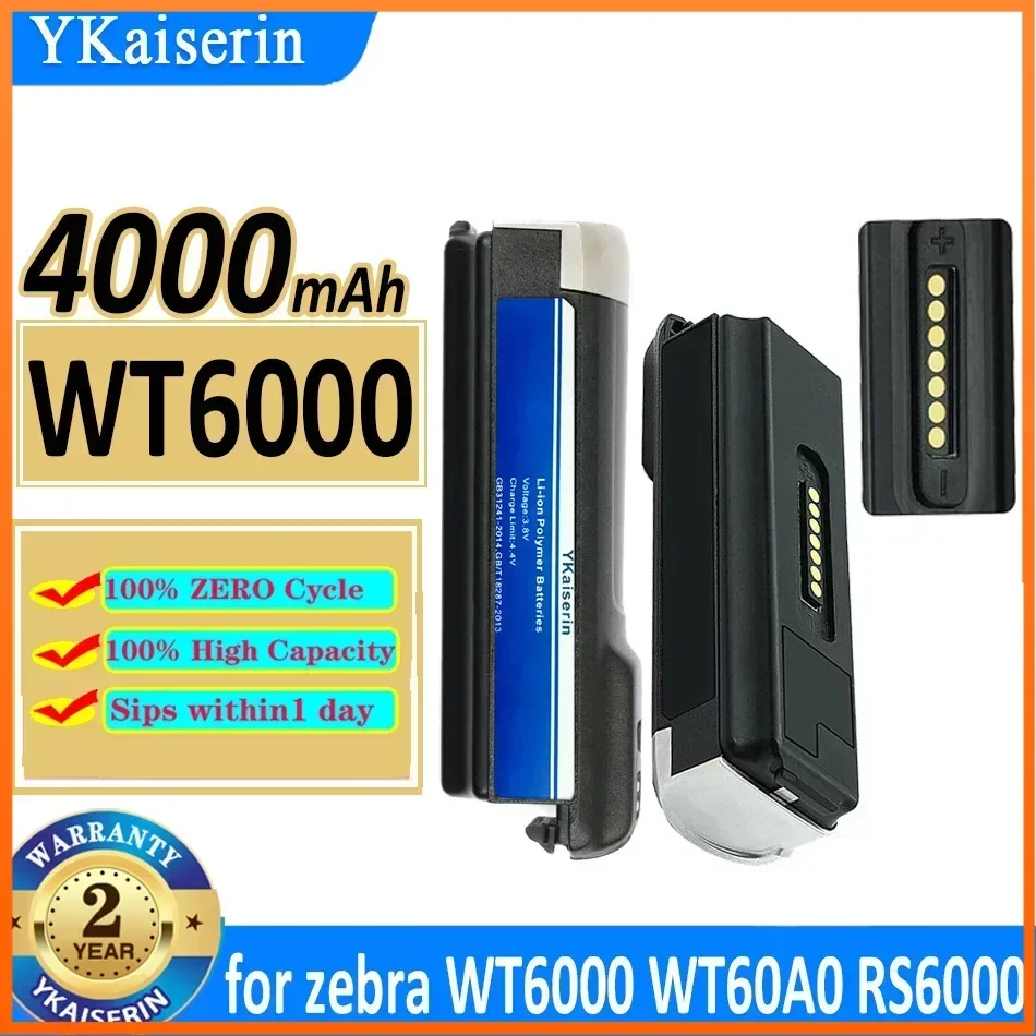 YKaiserin 4000mAh Replacement Battery for Zebra WT6000 WT60A0 RS6000 BT000262A01 BTRY-NWTRS-33MA-01 Portablet Batteries Warranty