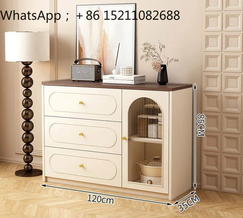 SCY solid wood dining side cabinet against the wall household large-capacity home storage locker dining side cabinet