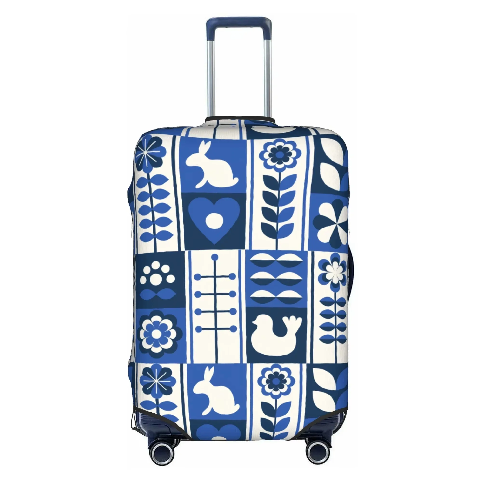 Elastic Luggage Cover Vibrant Floral Print Stretch Suitcase Protector Dustproof Anti‑Scratch For 18‑32 Inch Travel Case