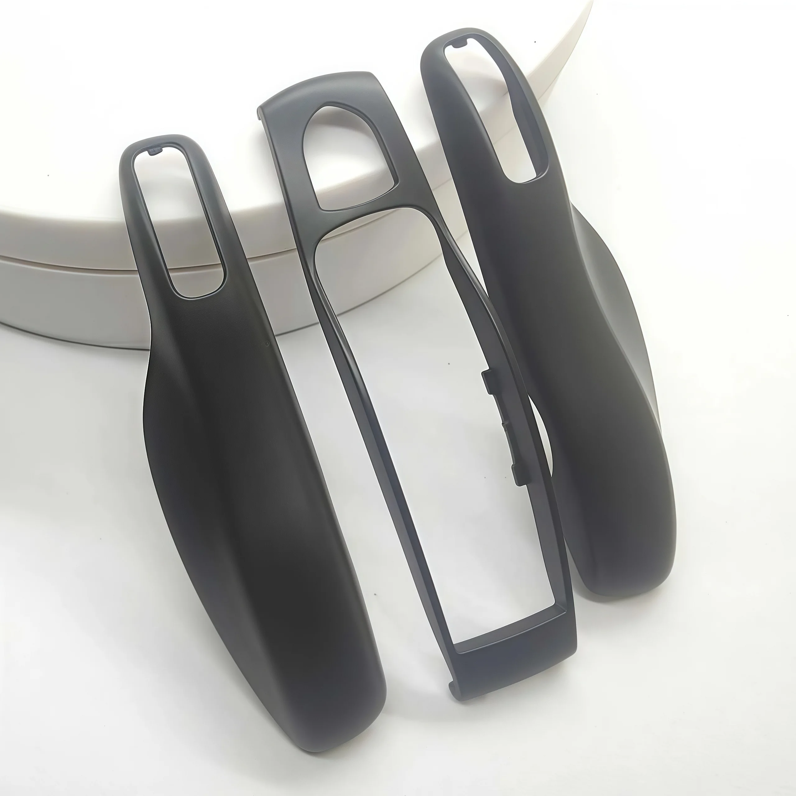 

3PC Matte Black with Black Middle Center Trim Key Shell Car Key Case Fit For Porsche Cayenne Panamera Macan Cayman