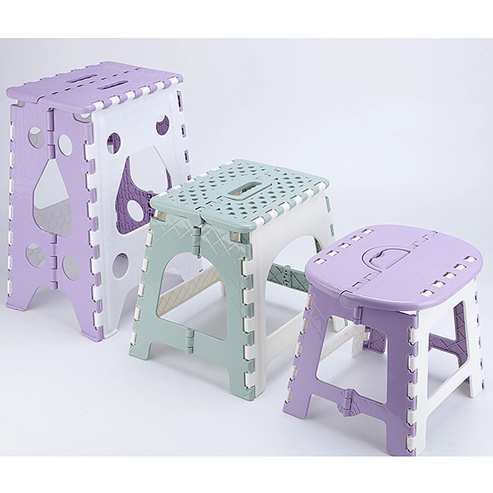 

Plastic Folding Chair Lightweight Portable Easy Storage Anti Skid Collapsible Stool For Home Kitchen Bathroom Garage Outdoor