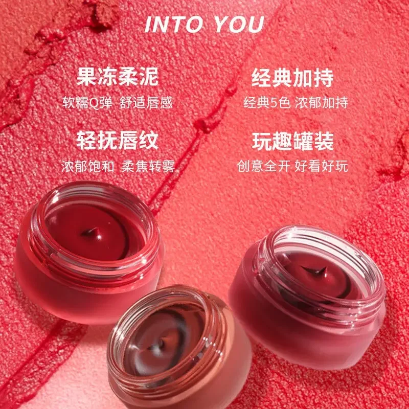 INTO YOU Jar Lip Clay Long Lasting Non-Stick Matte Velvet Liquid Lipstick Lip Gloss Blush Lipstick Dual Purpose Makeup Maquillaj