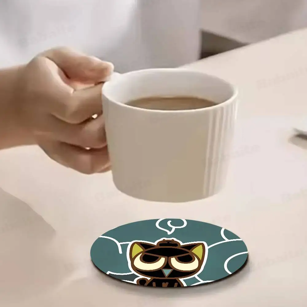 Luo Xiaohei pattern art painted wooden anti-slip coasters, suitable for decoration of living room kitchenware 6