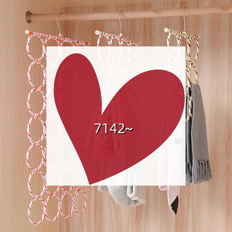 Scarf Holder Foldable Tie Belt Hook Shawl Scarves Organizer Rattan Weave Hanger Wardrobe Storage Holder Display Rack