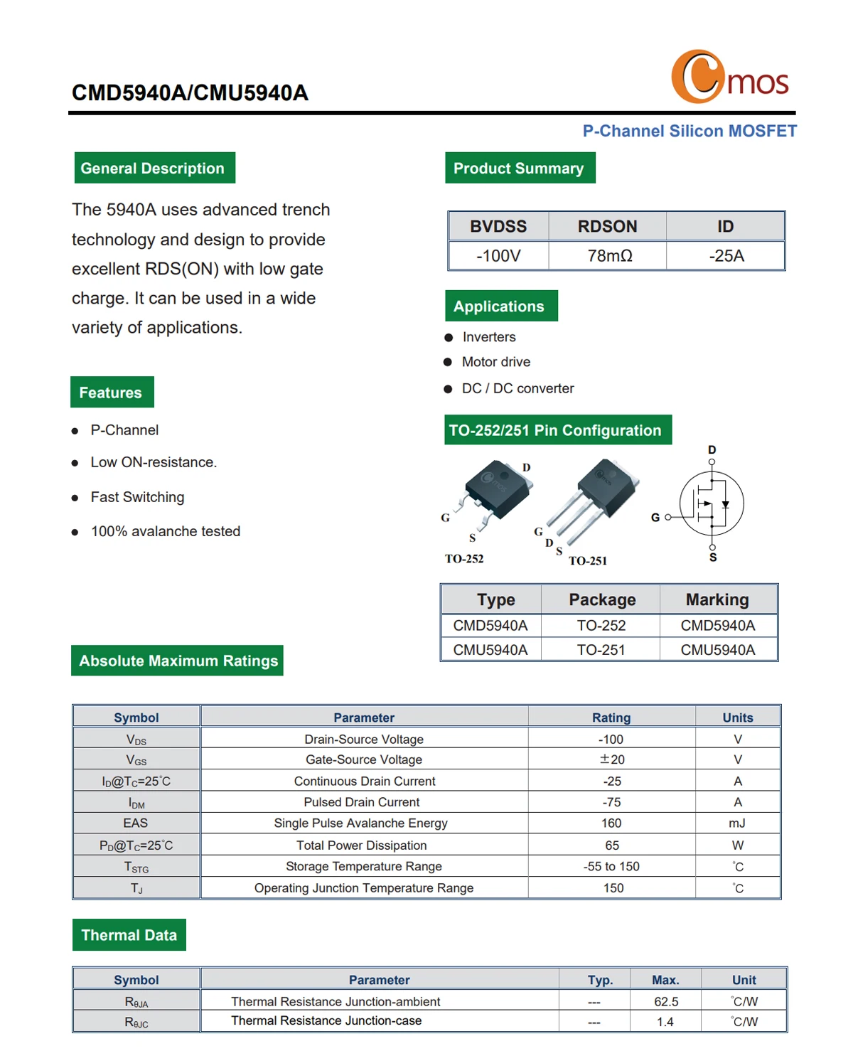 Original CMOS MOSFET CMD1402, CMD3080M, CMD3090L N-Kanal TO-252 – Detail 29