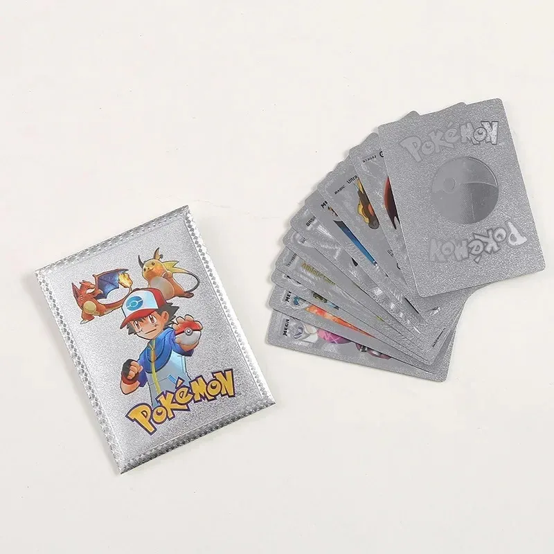 Pokemon Card New 10pcs Box Gold Silver Black Vmax GX V Card Collection Battle 3D Colorful Card English Child Toys Christmas Gift