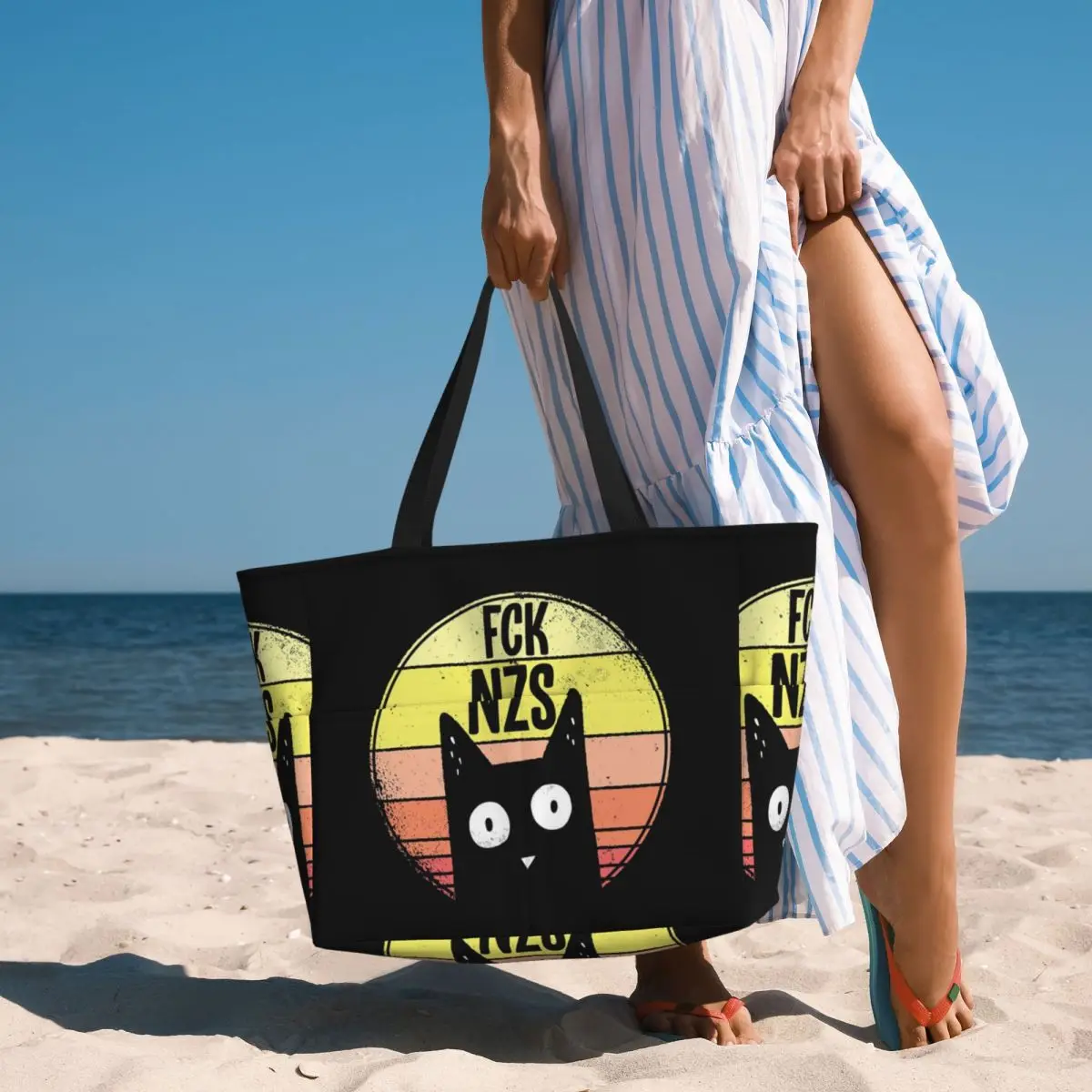 

Fck Nzs Cat Cats Пляжная большая сумка Спортивная сумка для занятий йогой в тренажерном зале Большая большая сумка Женская дорожная сумка Сумка для фитнеса