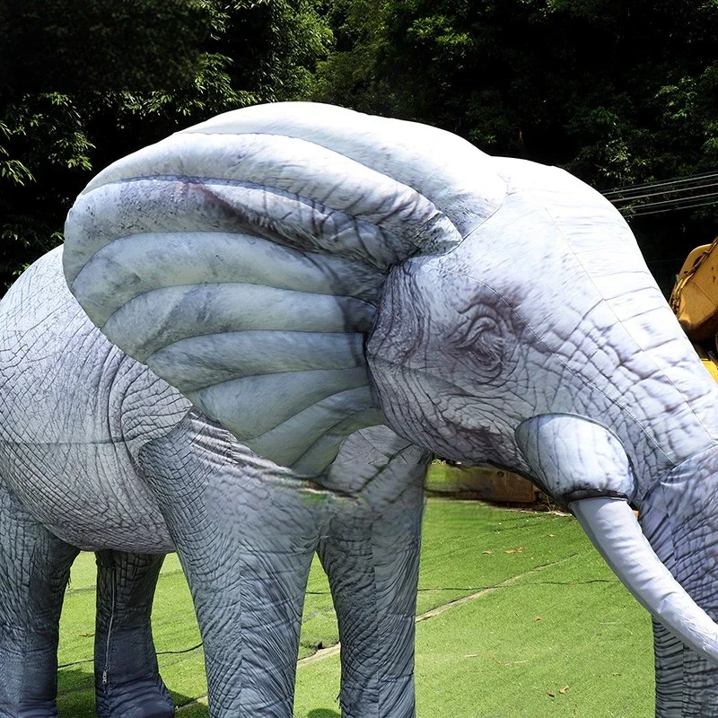 Modèle d'éléphant gonflable géant réaliste de Simulation avec le grand ballon gonflable de mascotte animale de ventilateur pour la publicité de partie d'événement