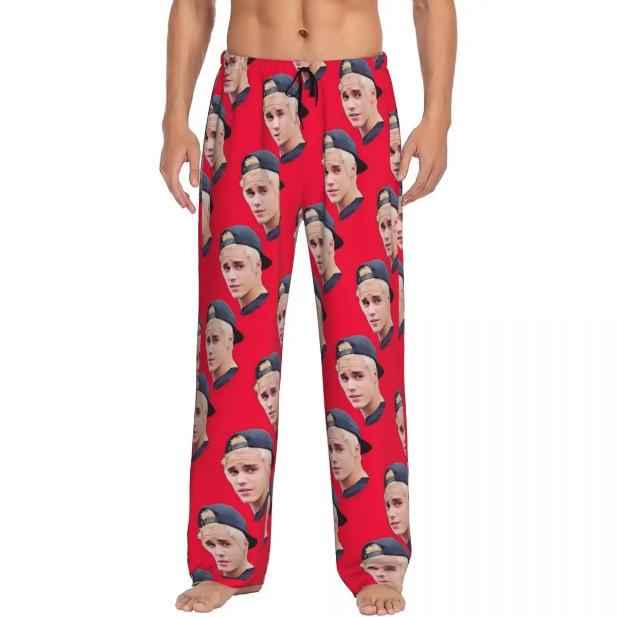 

Custom Popular Singe Justin Bieber JBiebs Pajama Pants Men Sleepwear Lounge Sleep Bottoms Stretch with Pockets