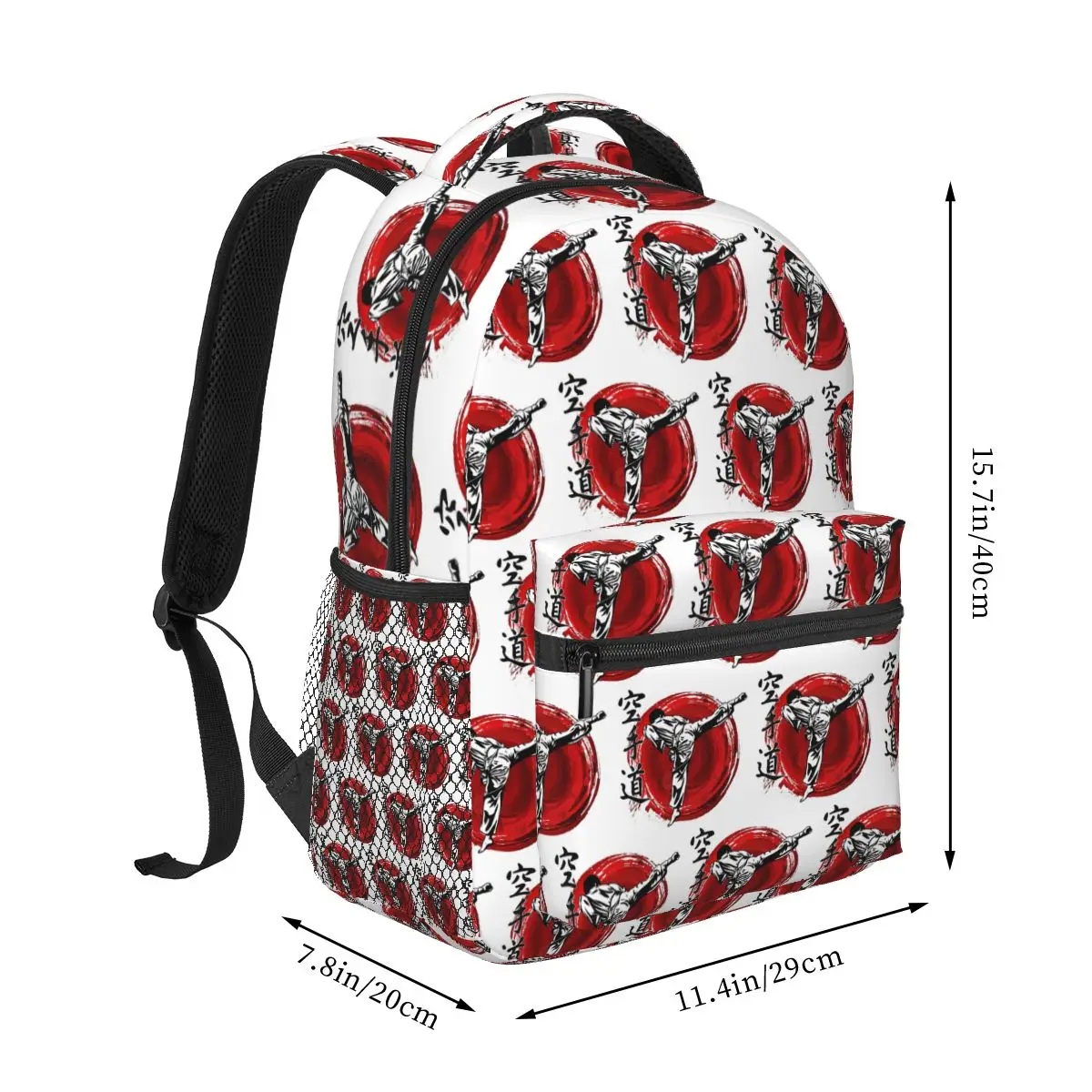 Budo Soul Karate Spirit Martial Arts Student Backpack School Bag Hiking Daypack for Boys Girls Fashion Bookbag Shoulder Bags