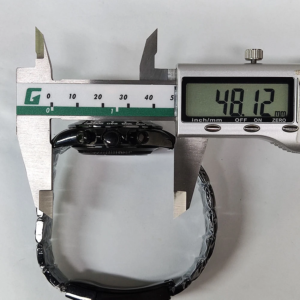 นาฬิกาหรูสั่งทำพิเศษ ขนาด 39.3 มม. รุ่น VK63/4613 นาฬิกาโครโนกราฟผู้ชาย นาฬิกาใหม่ สีดำแดง หน้าปัดดีไซน์สร้างสรรค์ นาฬิกาผู้ชาย กันน้ำ 10ATM