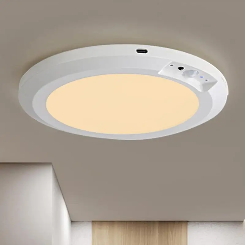 Imagem -04 - Round Led Motion Sensor Teto Luz Alimentado por Pilhas sem Fio Controle Remoto Movimento Ativado