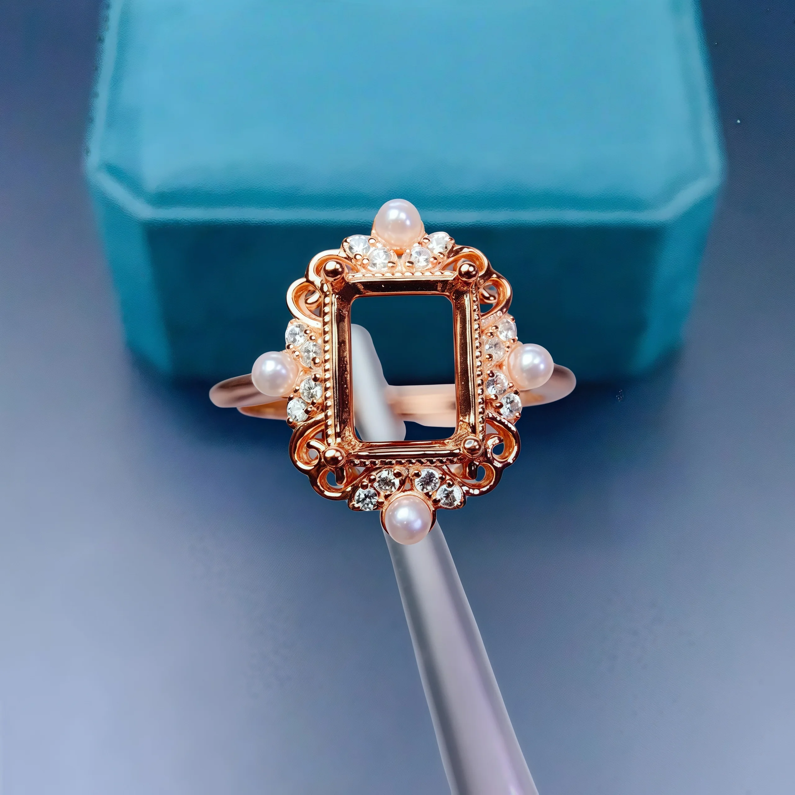 

Оправа 6*8 мм квадратный камень S925 стерлингового серебра пустой держатель DIY кольцо изысканные свадебные очаровательные ювелирные изделия дизайн роскошный циркон 3 цвета