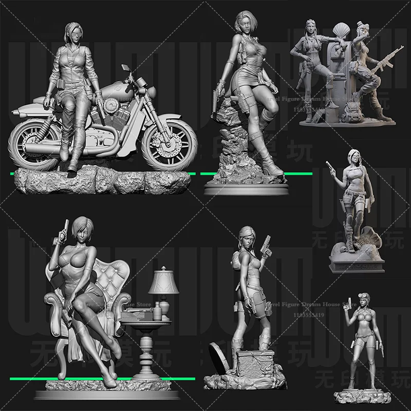 1/24 1/18 Scale DIY Self-assembled GK 3D Resin Un-panited Dolls White Micro Female Model Genre-defining Action-adventure Games