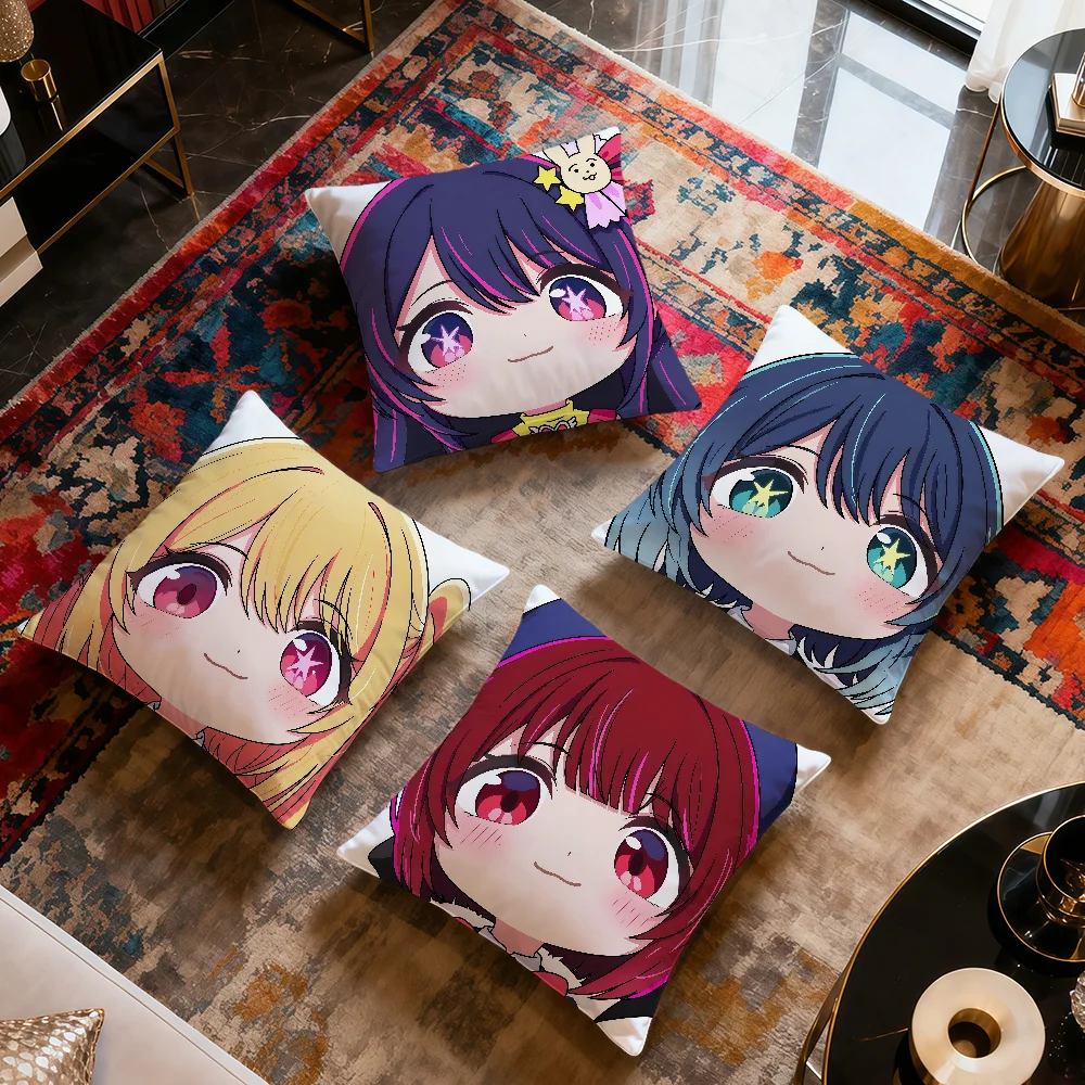 Funda de almohada suave con diseño de chica anime o-Oshi no Ko chibi, para sofá, decoración del hogar, fundas protectoras para el hogar