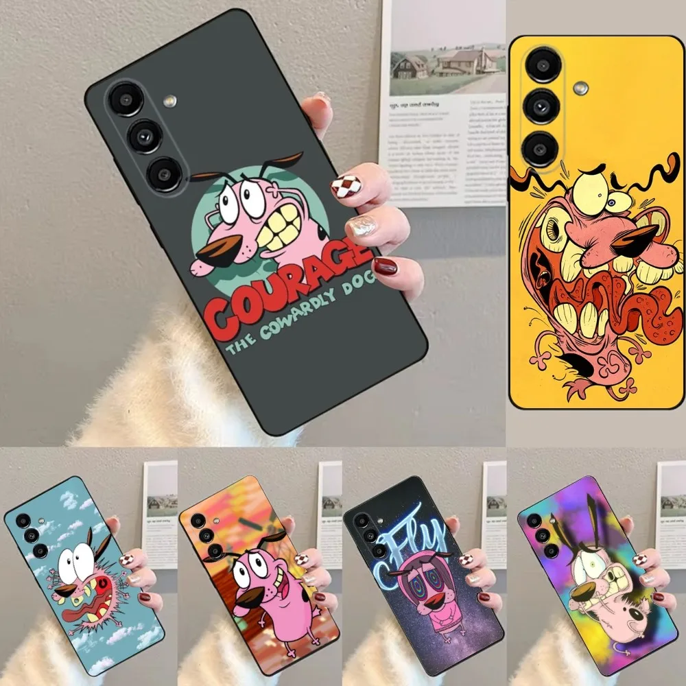 Dog C-Courage The C-Cowardly Phone Case For Samsung S24,23,22,30,21,10,9,Ultra,Plus,Lite,FE,Soft Silicone Black Cover