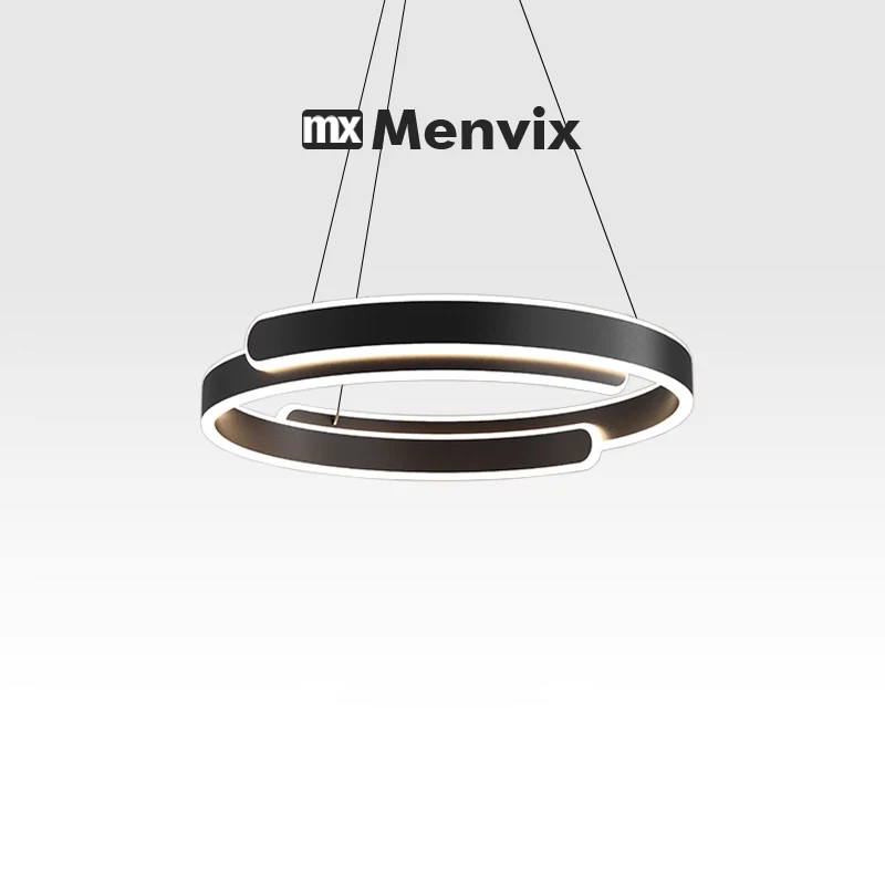 

Menvix Black White Lights Modern LED Chandeliers For Living Dining Room Kitchen Indoor Lighting Home Decor Lustres Round Lamps