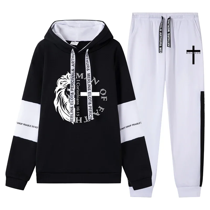 

Hot Sales New Autumn Winter Casual Men's Tracksuit Hooded Outdoor Daily Sports Single Sweatshirts And Sweatpants Comfort Quality