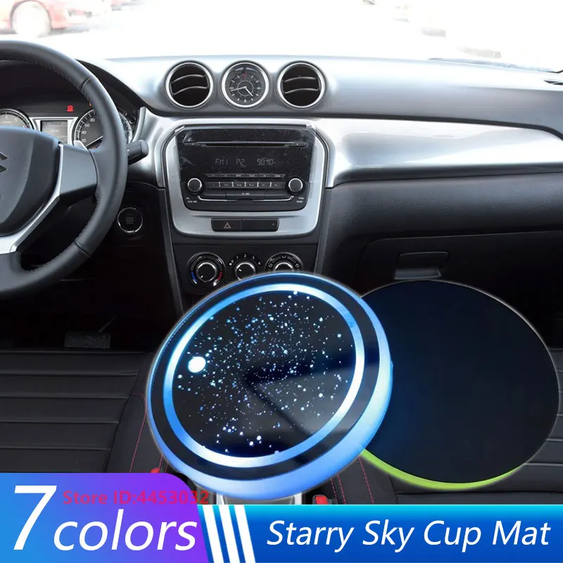 1 PCS Led Car Cup Holder Light For Suzuki Jimny Swift Grand Vitara Ignis Alto Baleno SX4 Samurai Celerio 7 Colors Accessories