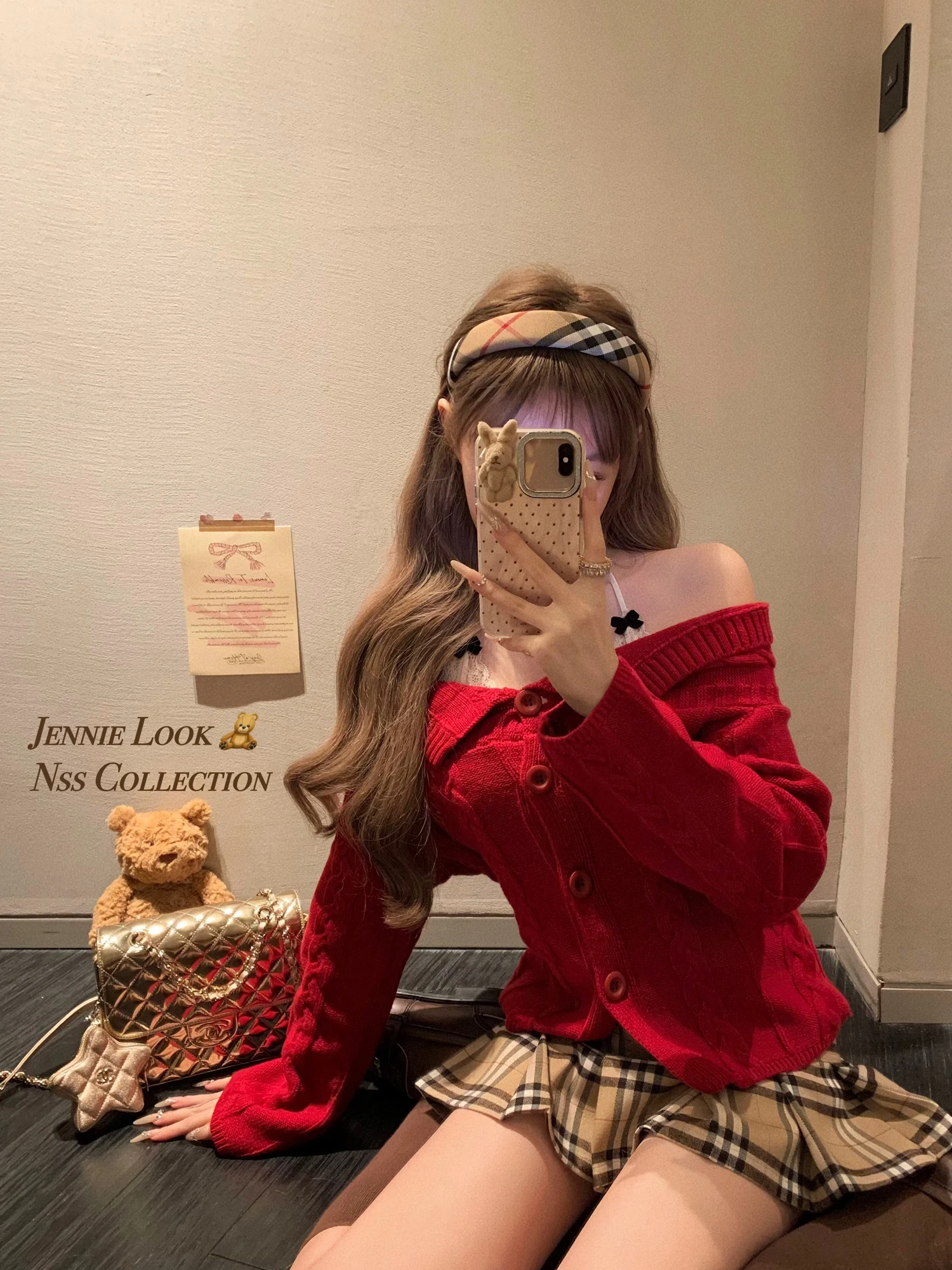 

Вязаный свитер Sweet Sister's Secret Design с красным воротником, на одно плечо, с узором «косичка», женский модный зимний шерстяной топ