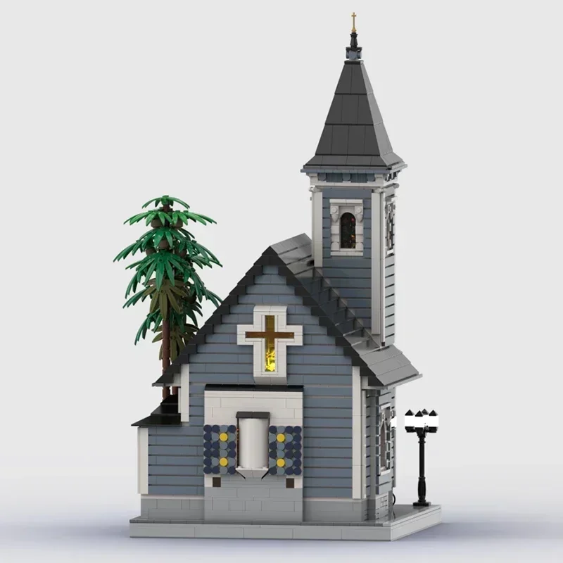 

Medieval Street View Model Moc Building Bricks New Orleans Church Technology Modular Blocks Gift Christmas Toy DIY Sets Assembly