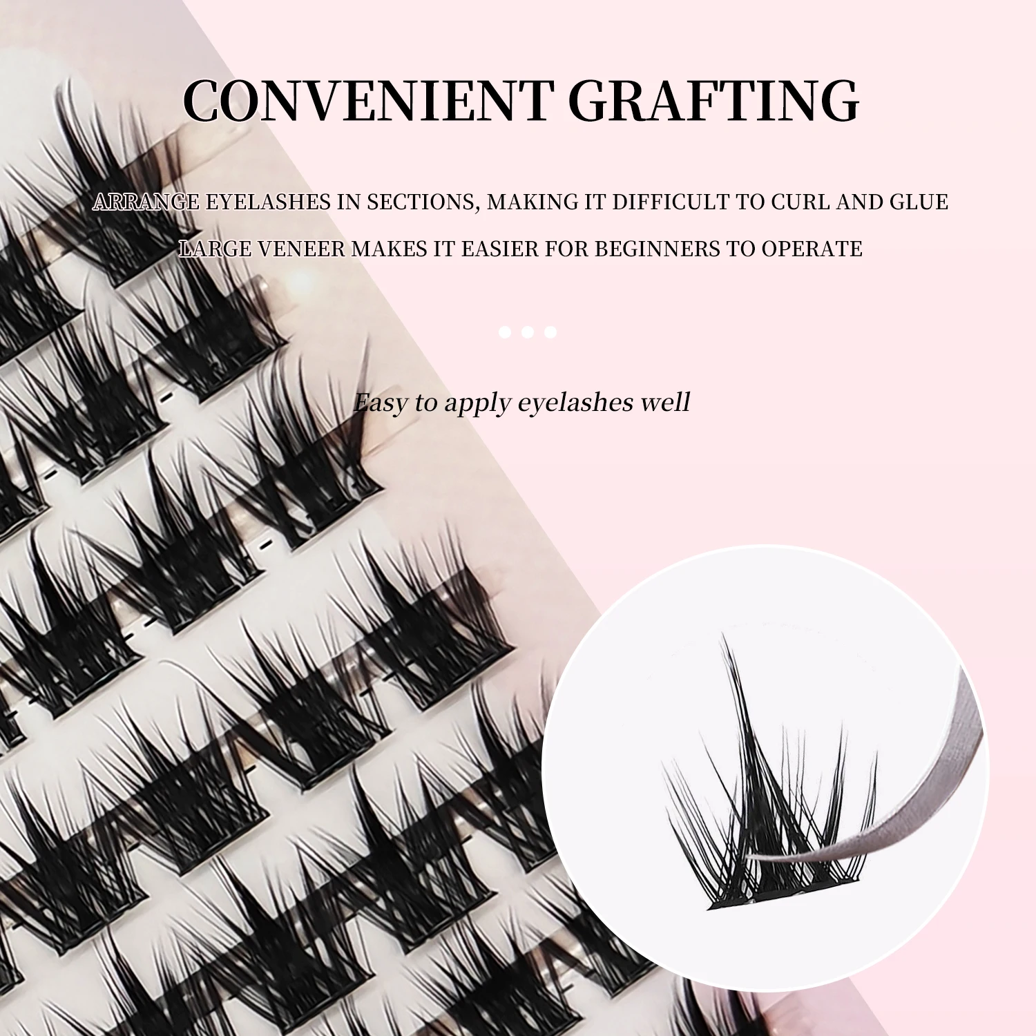 ADIYA Big Capacity DIY Eyelash Extension Firm Easy-grafting Eyelashes Soft Ribbon Individual False Lashes Cluster at Home Makeup