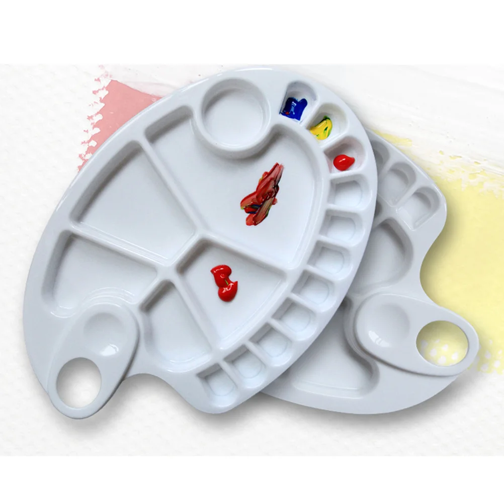 

2Pcs Durable Plastic Fish Shape Painting Palette Oil Paint Color Mixing Tray Art Paint Tray for Beginners Students