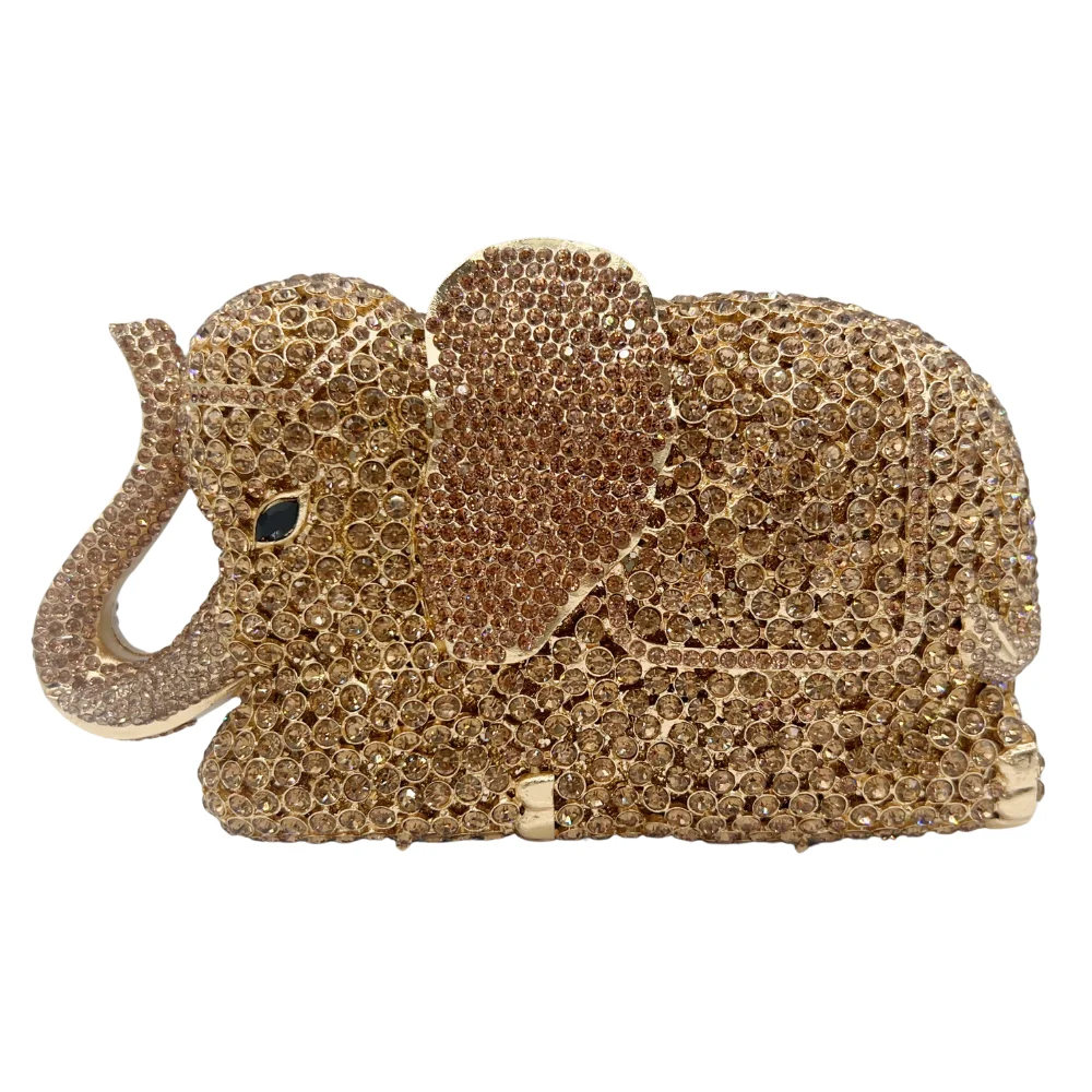 

New Design Animal Prints Crystal Elephant Purse Crystal Clutch Bag Wedding Party Clutches Purse Handbag Luxury Purse