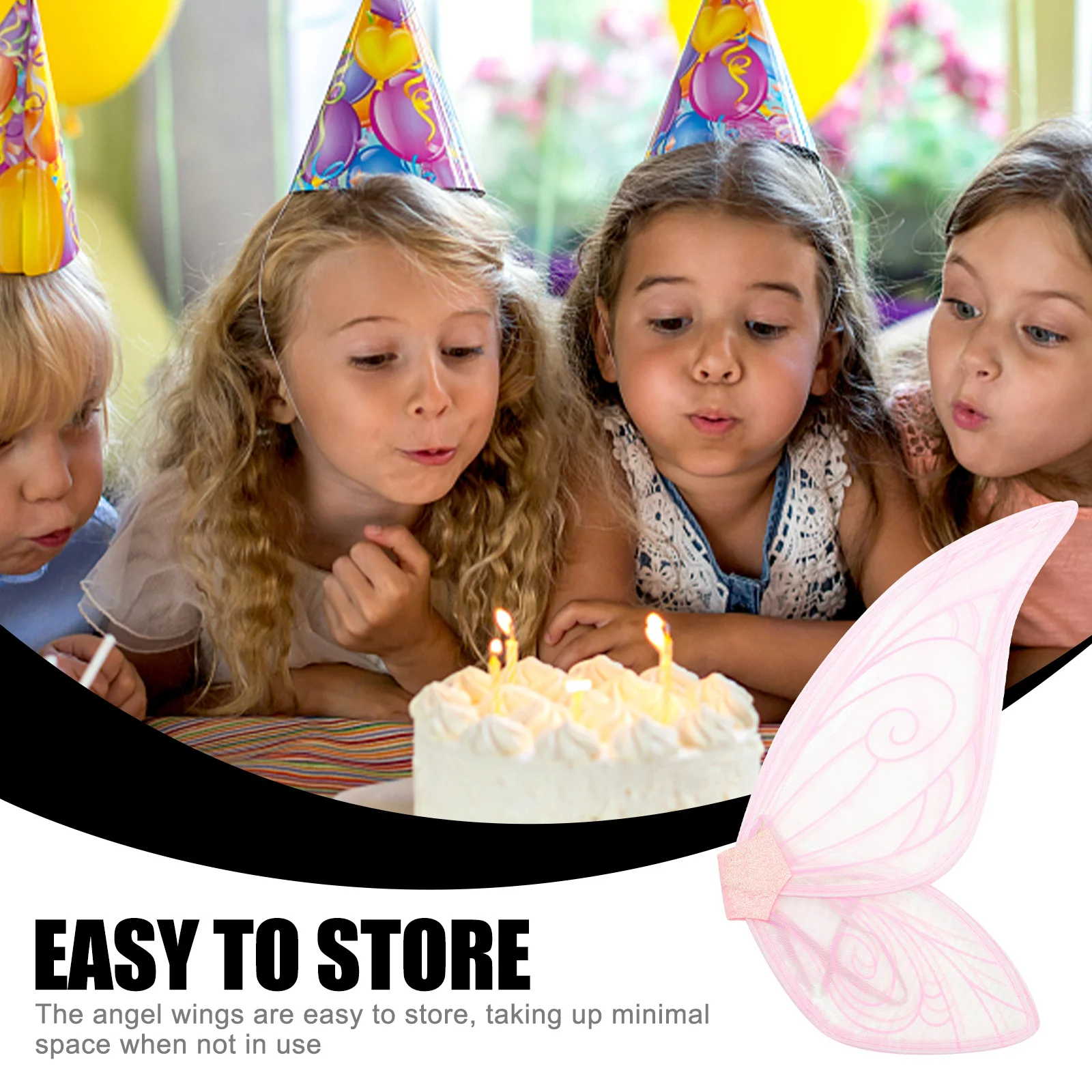 

Foldable Wings Fairy Wing For Kids Lightweight Butterfly Wings Cosplay Party Photo Booth Prop Portable Toddler Wing Decor