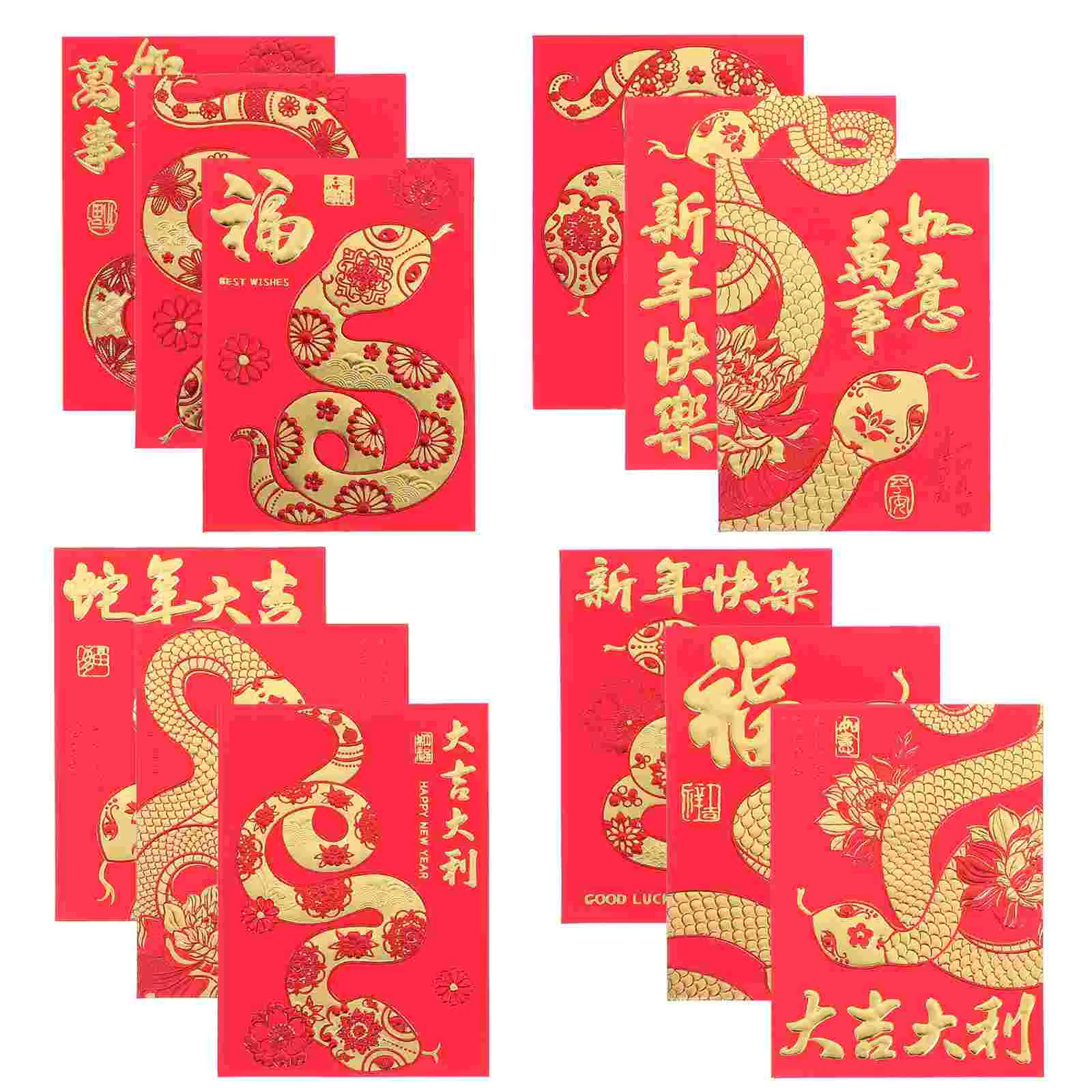 36 Pcs Red Envelope Money Bag Chinese Lucky Lunar New Year Decorations Wedding Envelopes Paper Cartoon