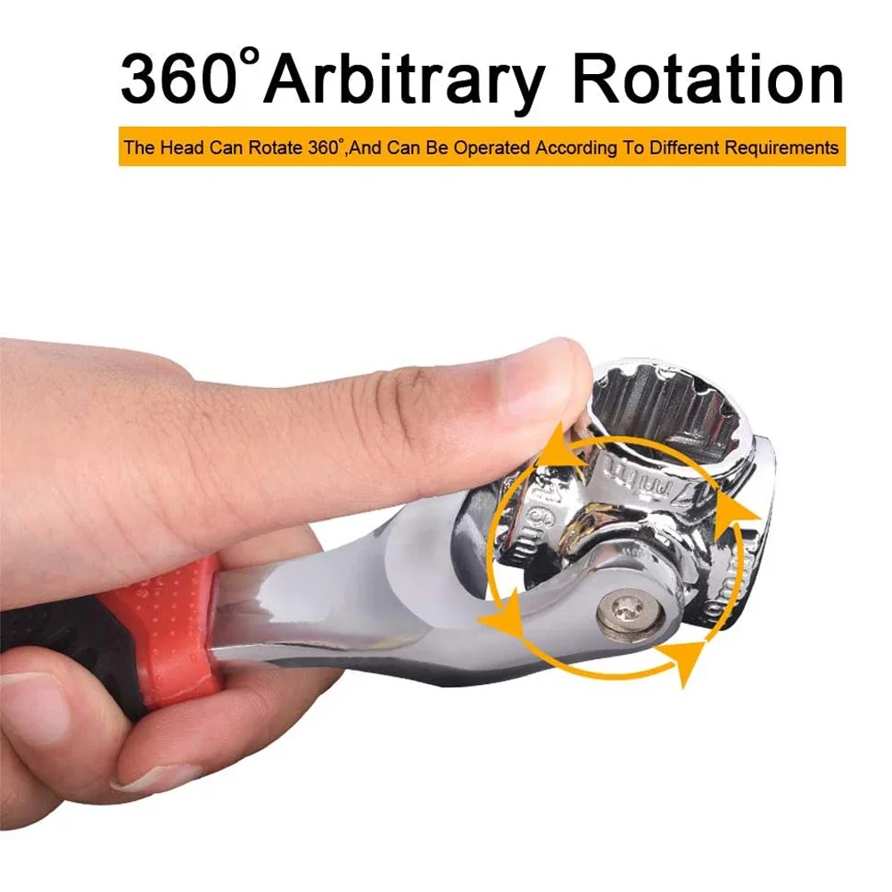Wrench 48 in 1 Tools Socket Works with Spline Bolts 360 Degree Universial Furniture Car Repair Socket Torque Wrenchs Hand Tools