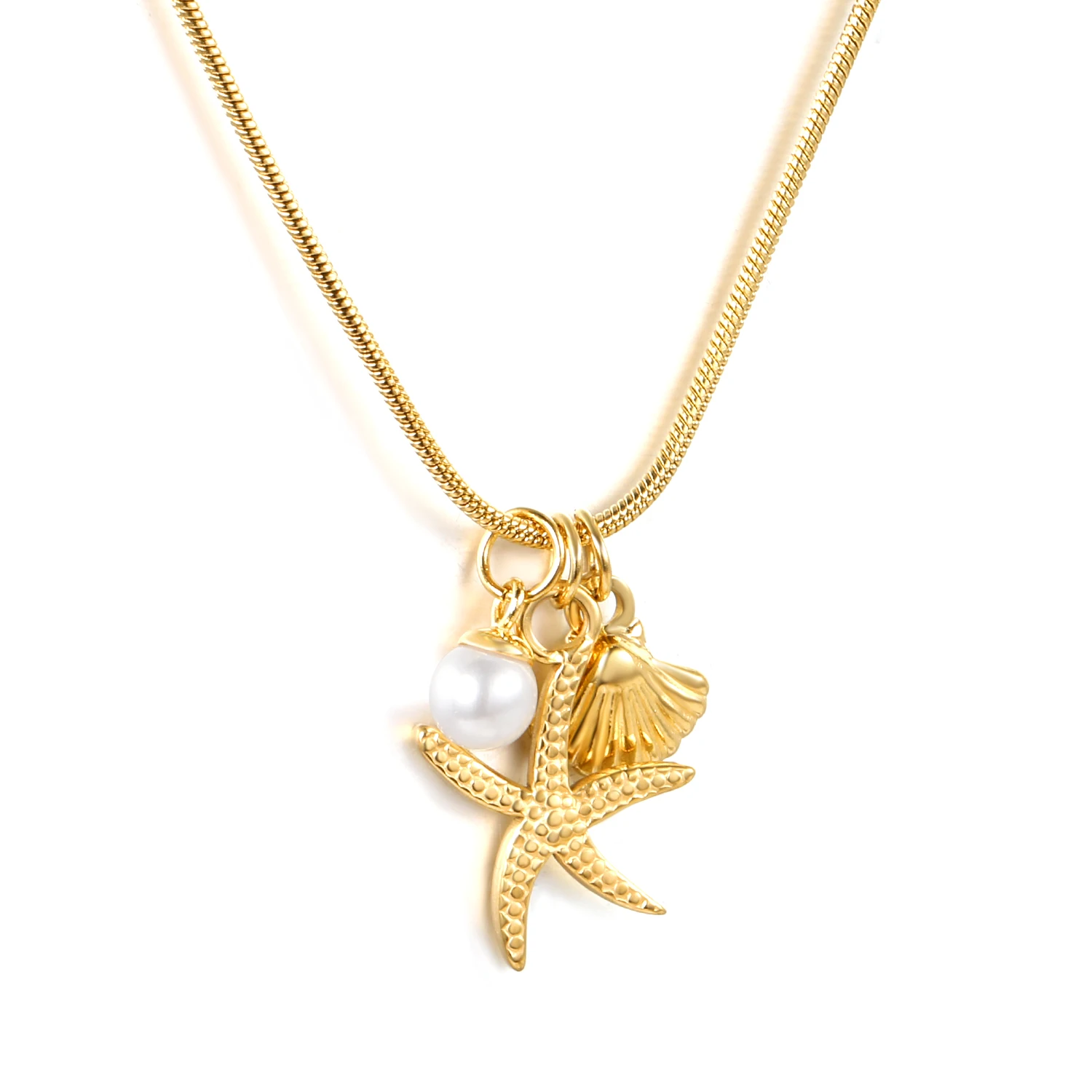 Collier ras du cou pour femme, design de niche, luxe léger, avec perles, étoiles de mer et coquillages, style bord de mer, tendance et mignon
