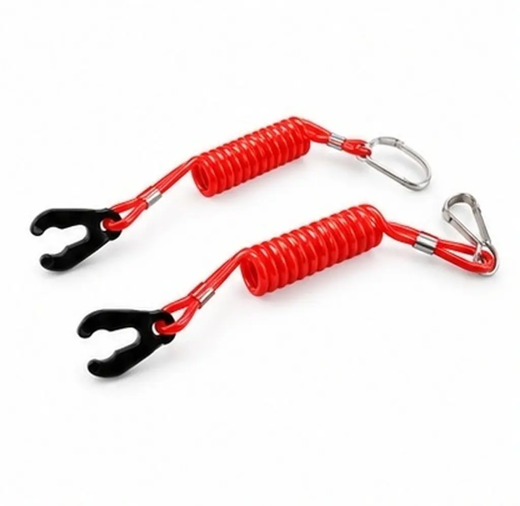 2Pcs Safety Rope Boat Outboard Engine Motor Kill Stop Switch Emergency Ignition Cutoff Lanyard Compatible
