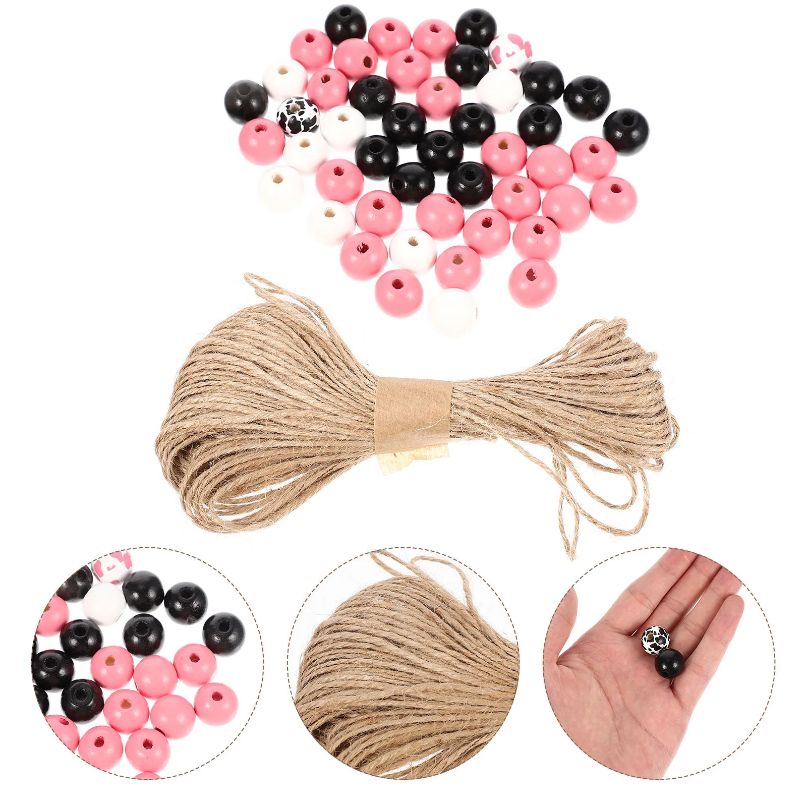 

200pcs Wooden For Diy Jewelry Making Craft Supplies Loose Beads Home Decor Diy Garland Bracelet Necklace Wood Charms Spacer