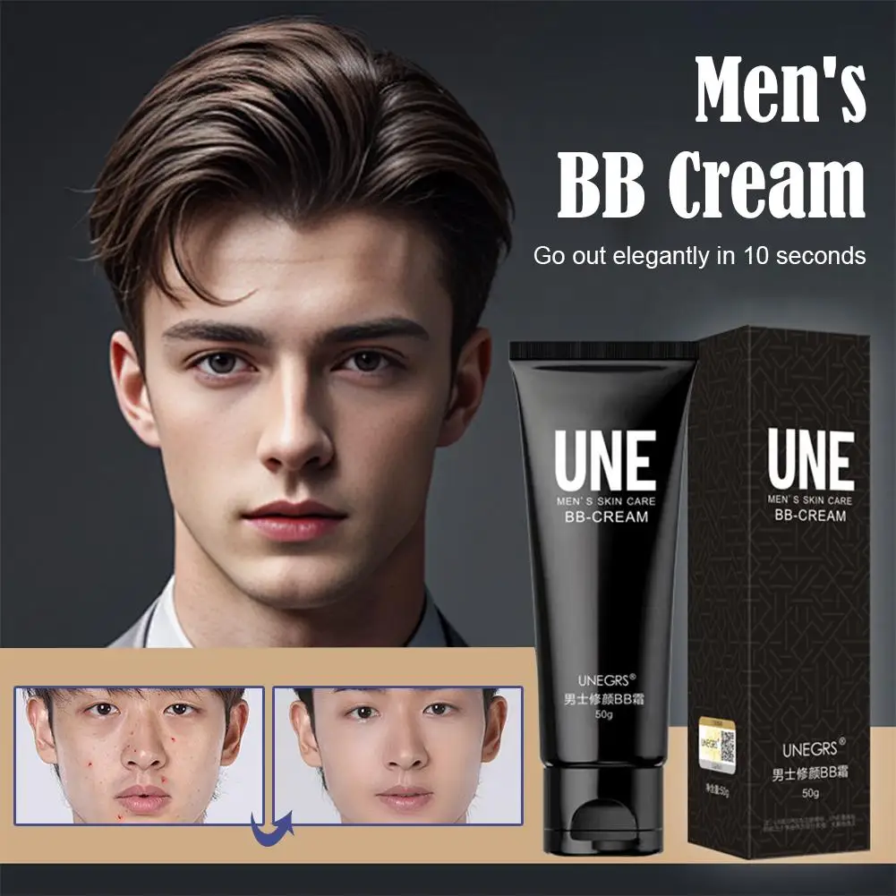Creme bb para homens, cobertura completa, corretivo facial, base de maquiagem de longa duração, à prova d'água, base líquida bb m3f5