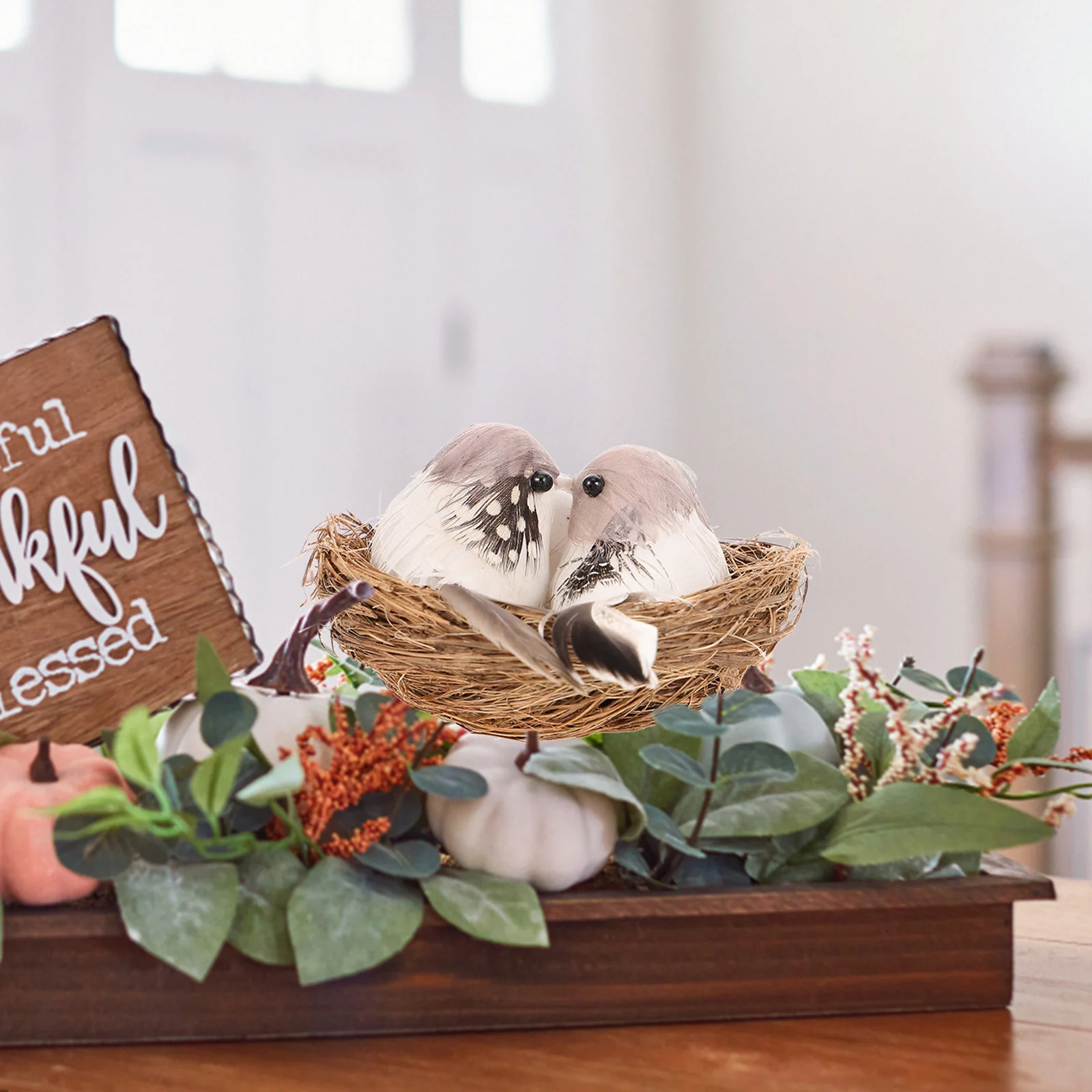 

1Set Simulation Birds Nest Decor Artificial Bird Egg Set Natural Fake Nest Ornament for Home Garden Decoration Realistic