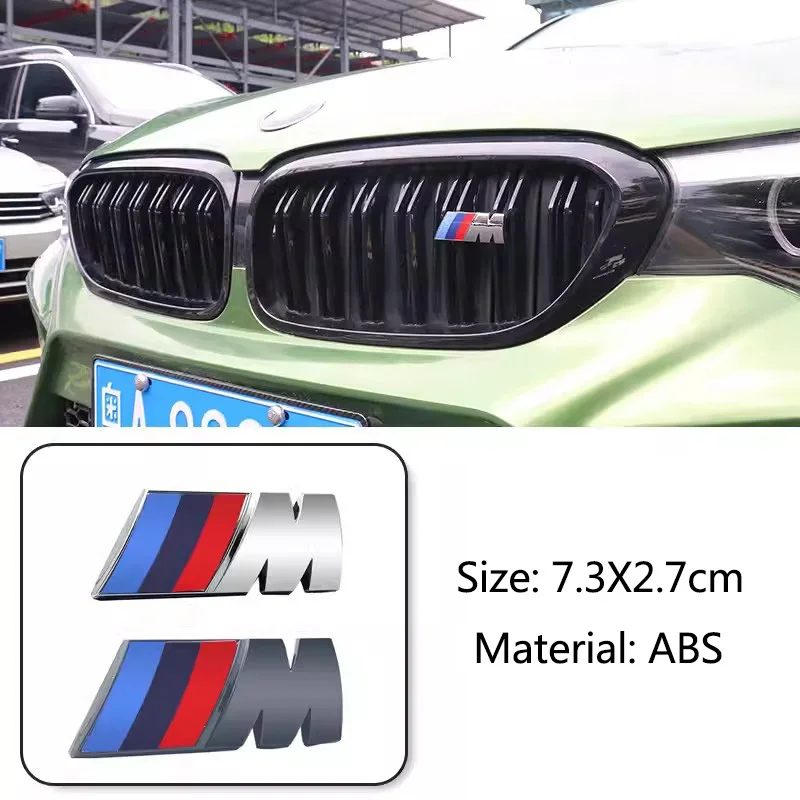 3D Car Front Grille M Badge Emblem Decoration Accessories For BMW M3 M4 M5 G42 G30 G20 E90 E90 E93 E60 F10 F07 F34 F30 F20 G05