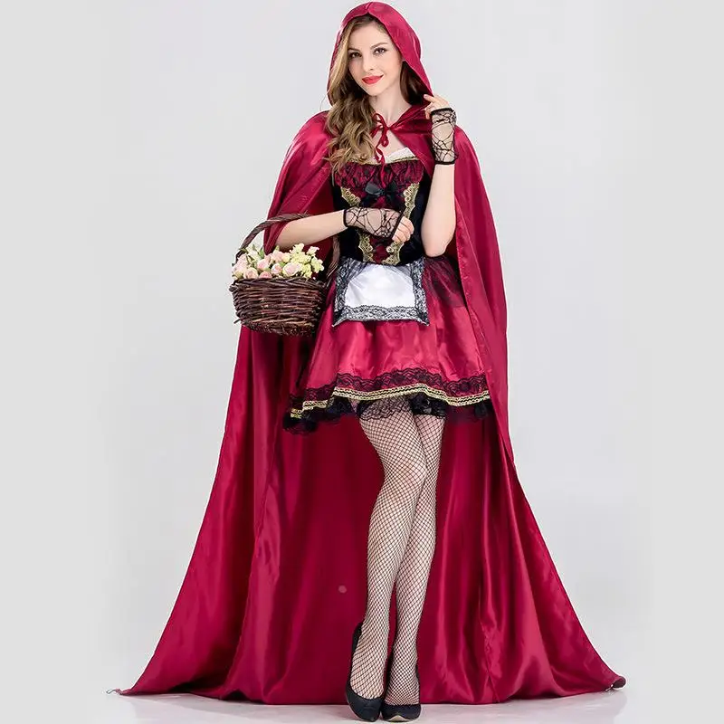 

New loween Little Red Riding Hood Costume Adult Cosplay Role Play Performance Outfit Par Public Gift Traditional Chinese...