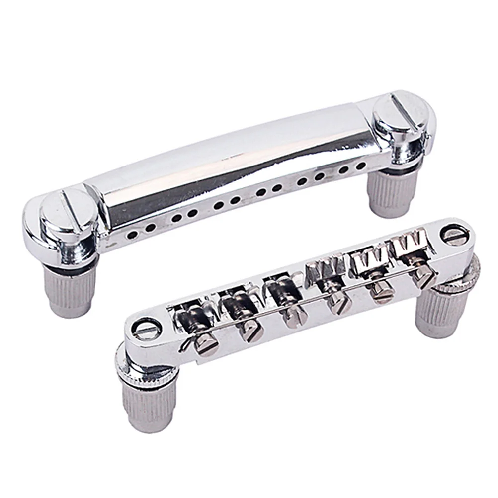 1Pair 12 String Electric Guitar Bridge and Saddle Locking Tailpiece Zinc Alloy Replacement Parts Silver Guitar Bridge and Saddle - Image 6