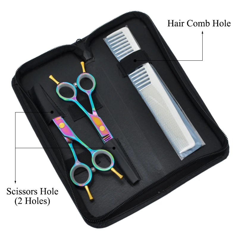 Hair Scissors Leather Bags Pet Shear Case 2Pcs Scissors Storage Space Case Package Pouch Holder Hairdressing Accessories C0017A