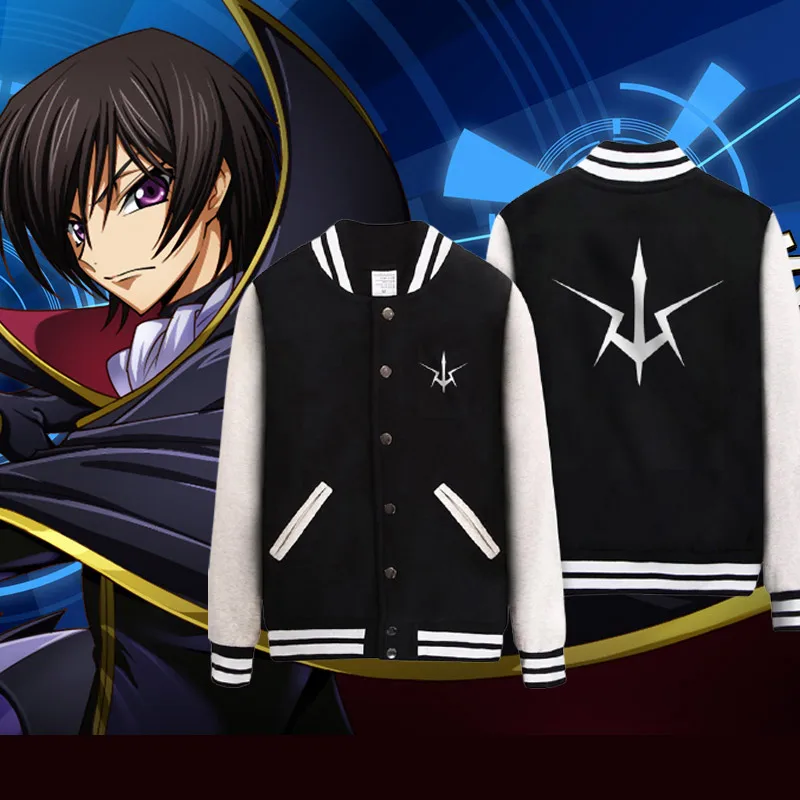 

Anime Code Geass Lelouch of The Rebellion Baseball Jacket Women Men Bomber Jacket Outerwear Streetwear Hip Hop Baseball Uniform
