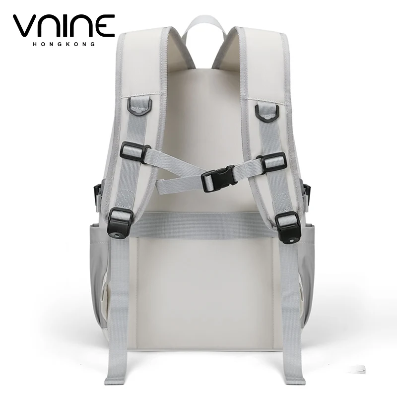 V.NINE-mochilas Unisex impermeables de nailon para ordenador portátil de 15 pulgadas, mochila informal para hombre y mujer, bolsa ligera con múltiples bolsillos