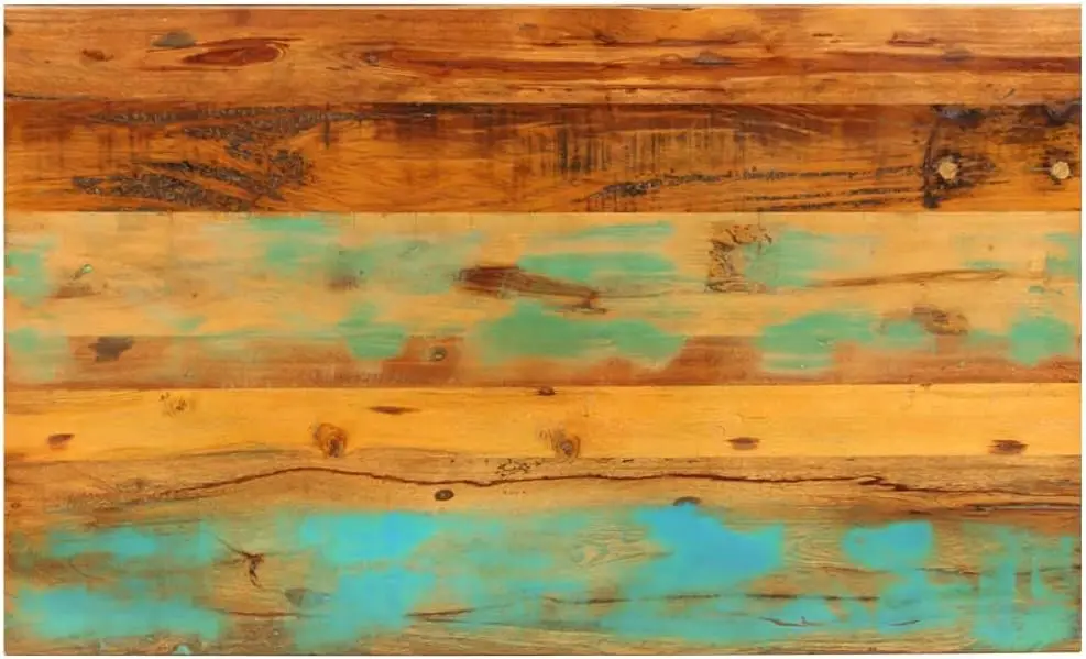 Coffee Table Solid Reclaimed Wood - Industrial Brown Rectangular Dinner Table/Office Desk With Power-Coated Steel Frame