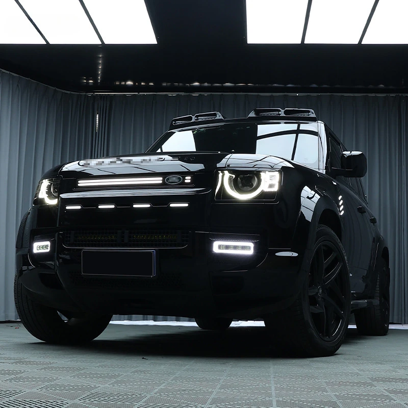 

Подходит для 20-25 Land Defender, модификация освещения решетки, светодиодная нижняя решетка с подсветкой, аксессуары для защиты освещения