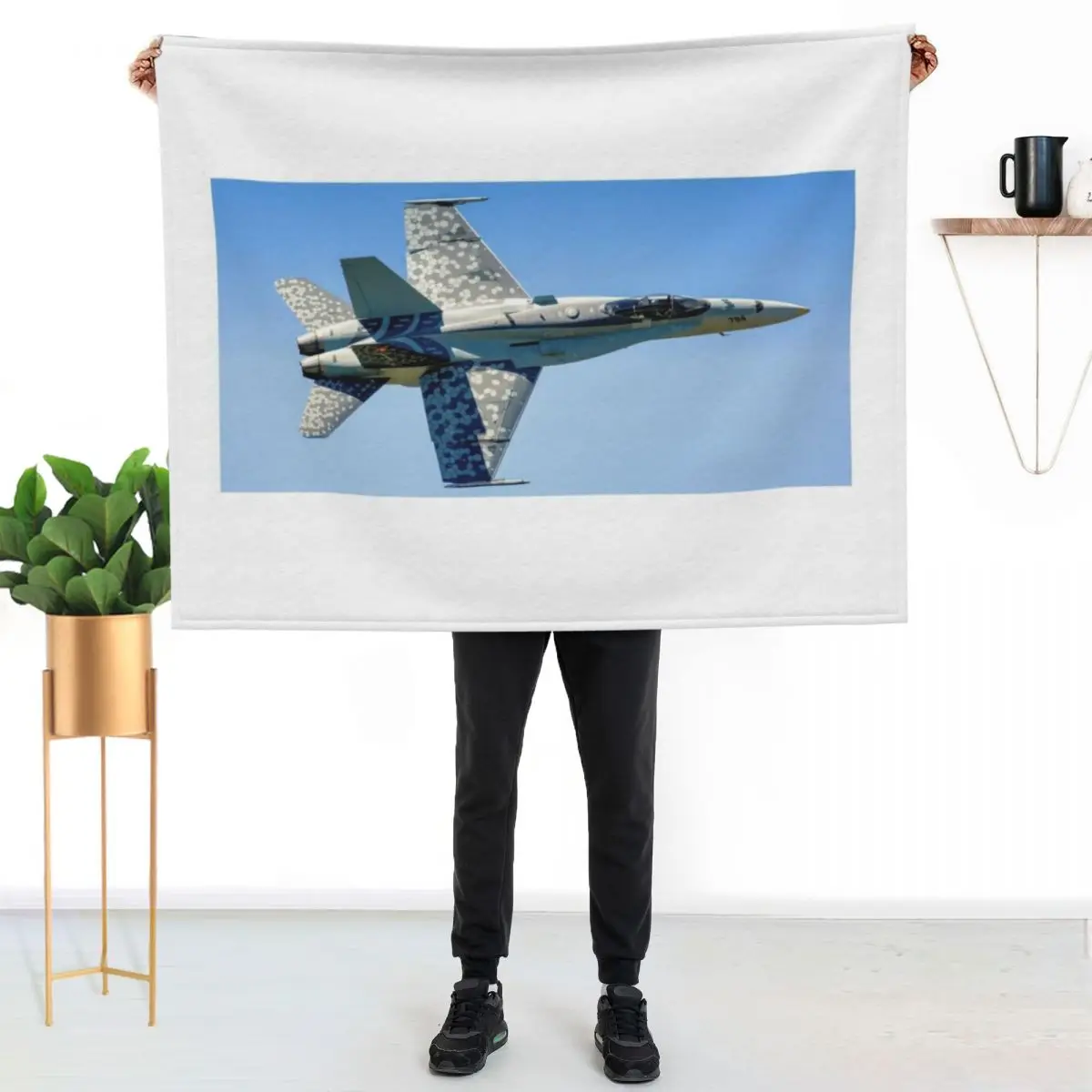 2022 CF18 demo jet painted in theme for 'Fighter Operations for Home and Abroad' Throw Blanket funny gift Heavy Blankets
